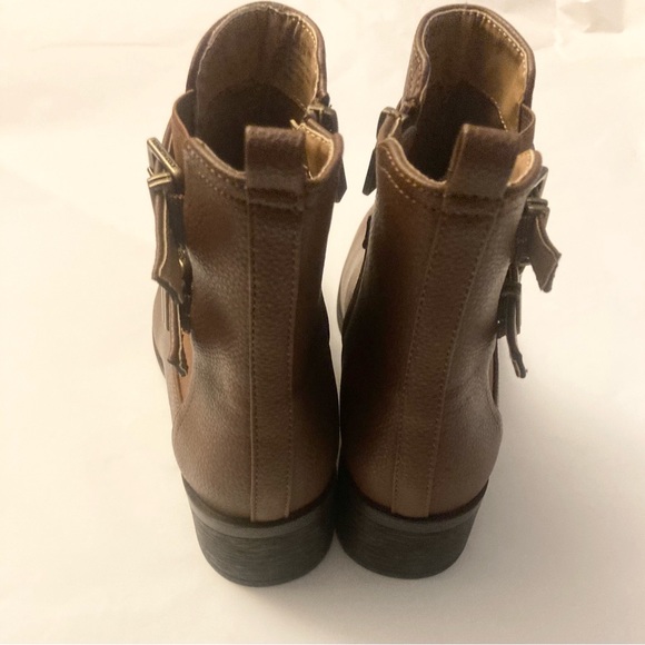 Kenneth Cole Salt Biker Womens Faux Leather Block Heel Ankle Boots Size 8 NEW - Picture 9 of 11